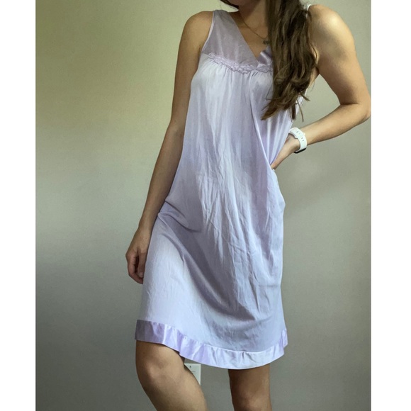 Vintage Satin Lavender Nightgown